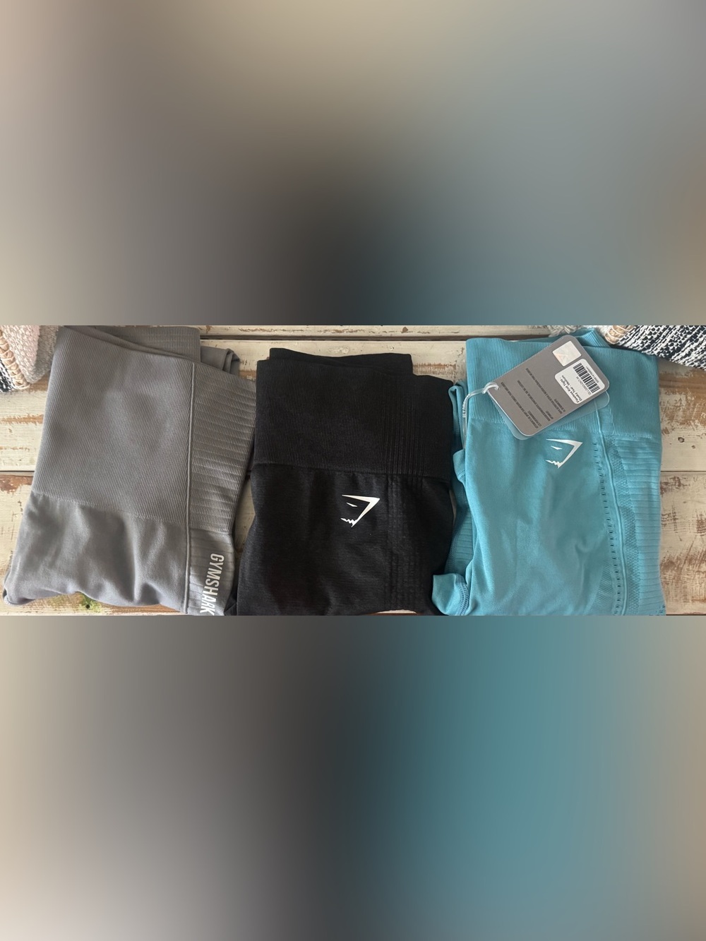Gymshark Black Seamless High-Waist Leggings with White Logo